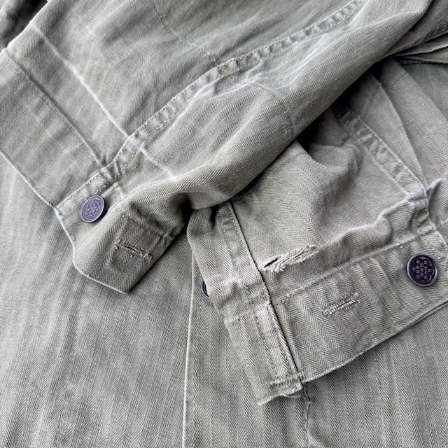 US Army M-43 HBT Jacket 34R 40s 袖ダメージあり 画像7
