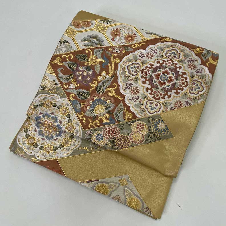 正絹袋帯 唐織 天平唐花文錦紋様 まほろば 新品未使用 正絹 袋帯 新品 正絹袋帯 唐織 天平唐花文錦紋様 まほろば 新品未使用 正絹