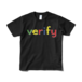 verify ポップ アートデザイン logo Tシャツ 黒