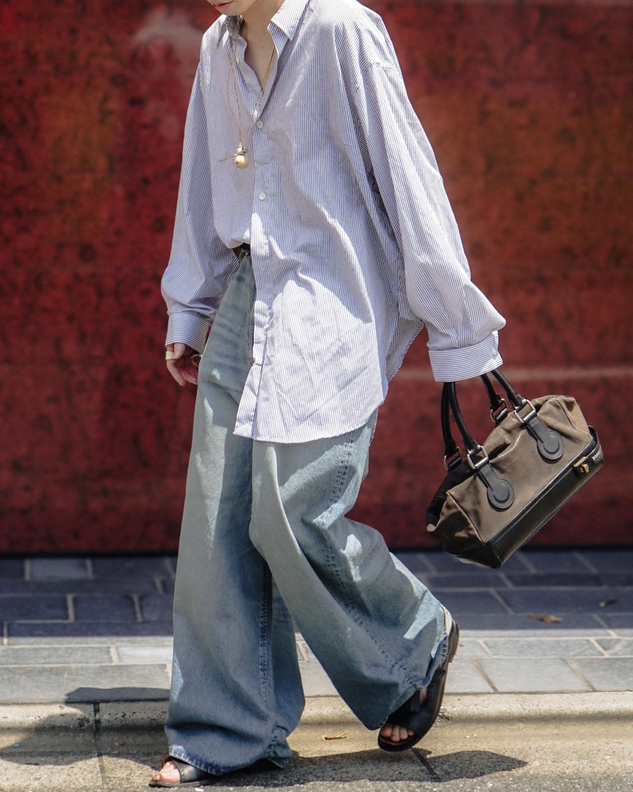 refomed "FRESH MAN DENIM WIDE PANTS 〔USED〕"