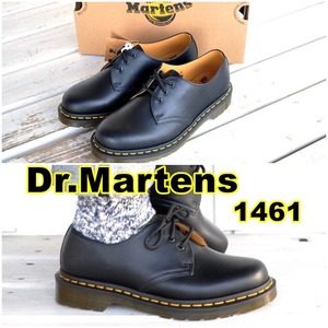 ドクターマーチン　DrMartens　３ホール　シューズ　靴　メンズ　レザーシューズ　スムースレザー　送料無料　１４６１　ブラック