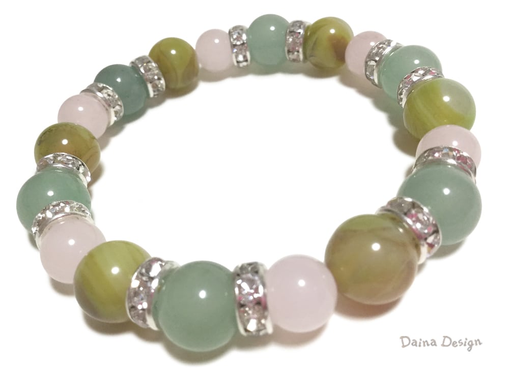 ★限定NEW★激安目玉品ブレス【8mmアラゴナイト&紅石英&アベンチュリン】❤️ 健康運 恋愛運 ブレスレット 開運 天然石 アベンチュリン 紅水晶