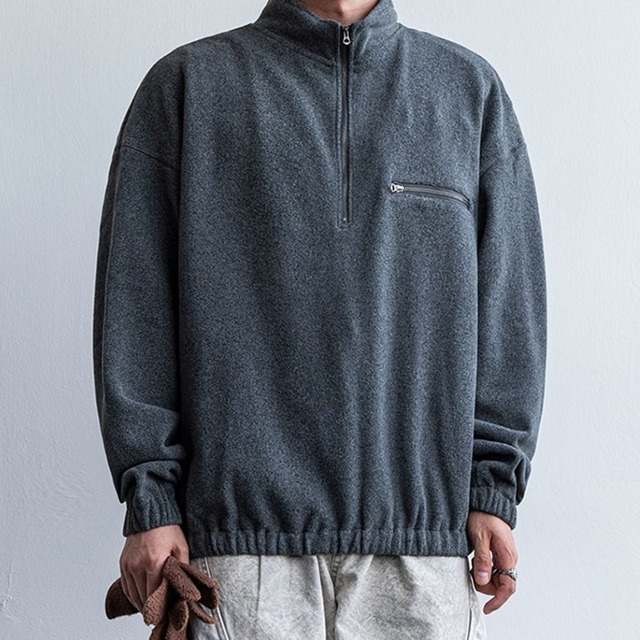 Half-Zip Stand Collar Tops [2215]