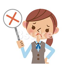 イラスト素材:OLの不正解・NGイメージ(ベクター・JPG)