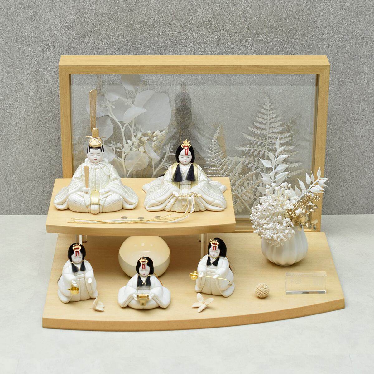 雛人形 木目込人形五人飾り 雪乃 おしゃれ モダン コンパクト 今どき おすすめ かわいい 一秀 Suzutame Onlineshop Vogue