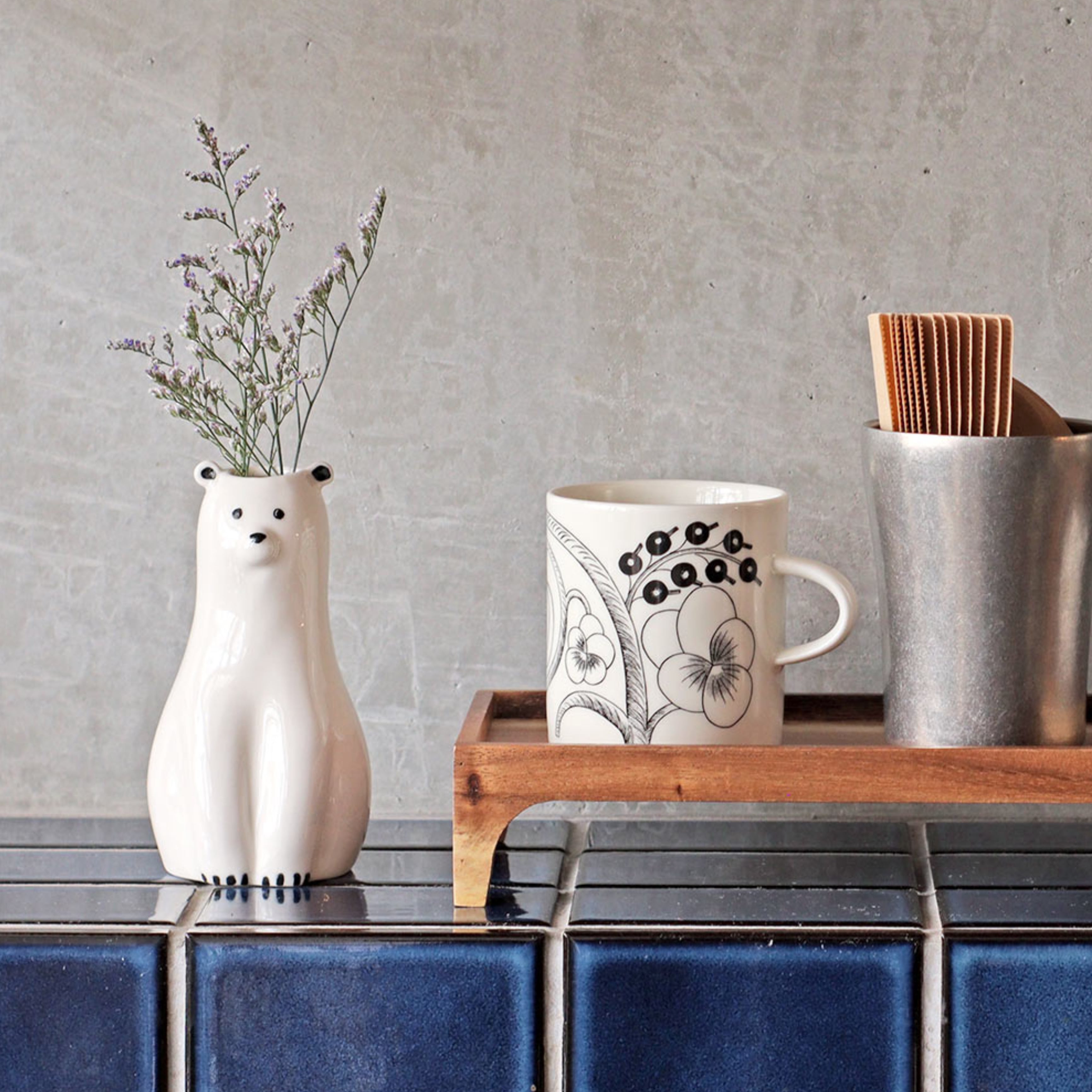 imm living 熊 オブジェ 陶器 フラワーベース｜Organicsnmore.com
