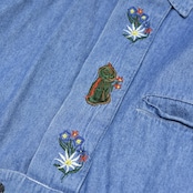 embroidery design denim tyrolean shirt
