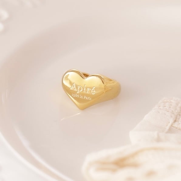 316L amouré heart ring
