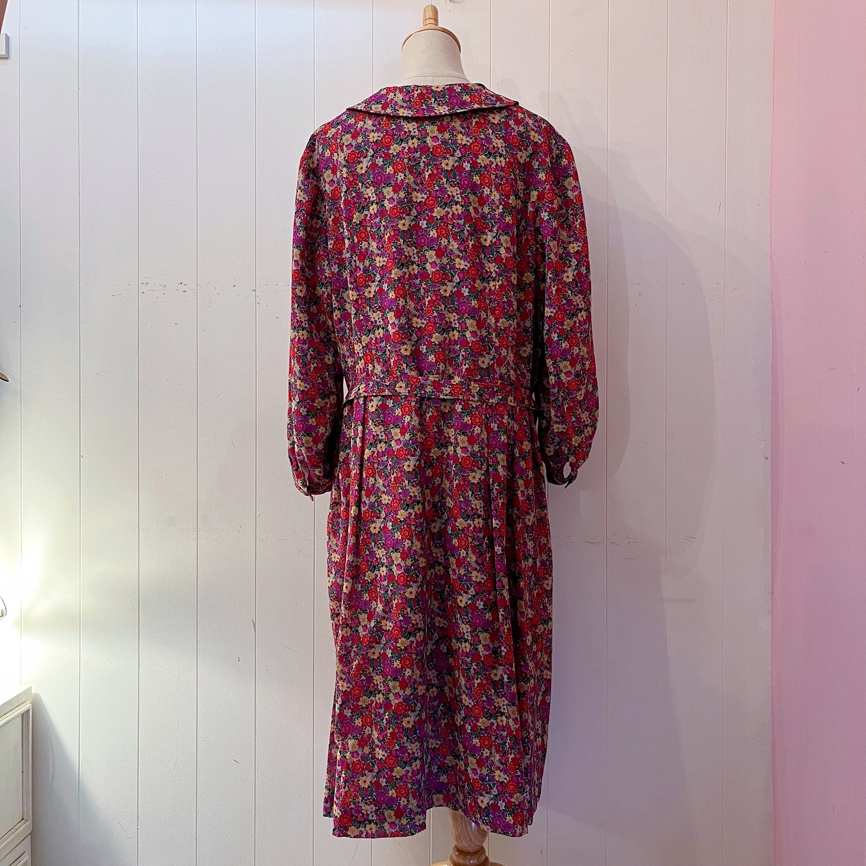 purple red flower one-piece