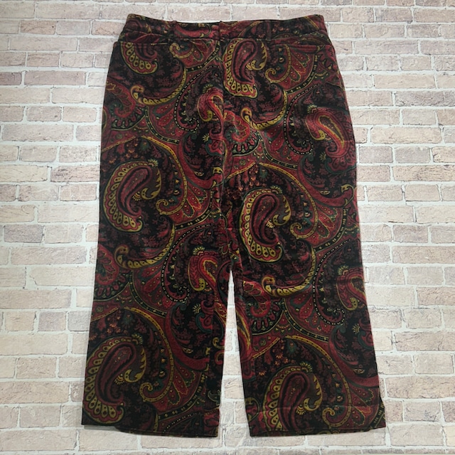 1990-00S JOHNS NEW YORK VELOUR PAISLEY PANT 実寸 W35.5 L24.5