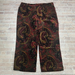 1990-00S JOHNS NEW YORK VELOUR PAISLEY PANT 実寸 W35.5 L24.5