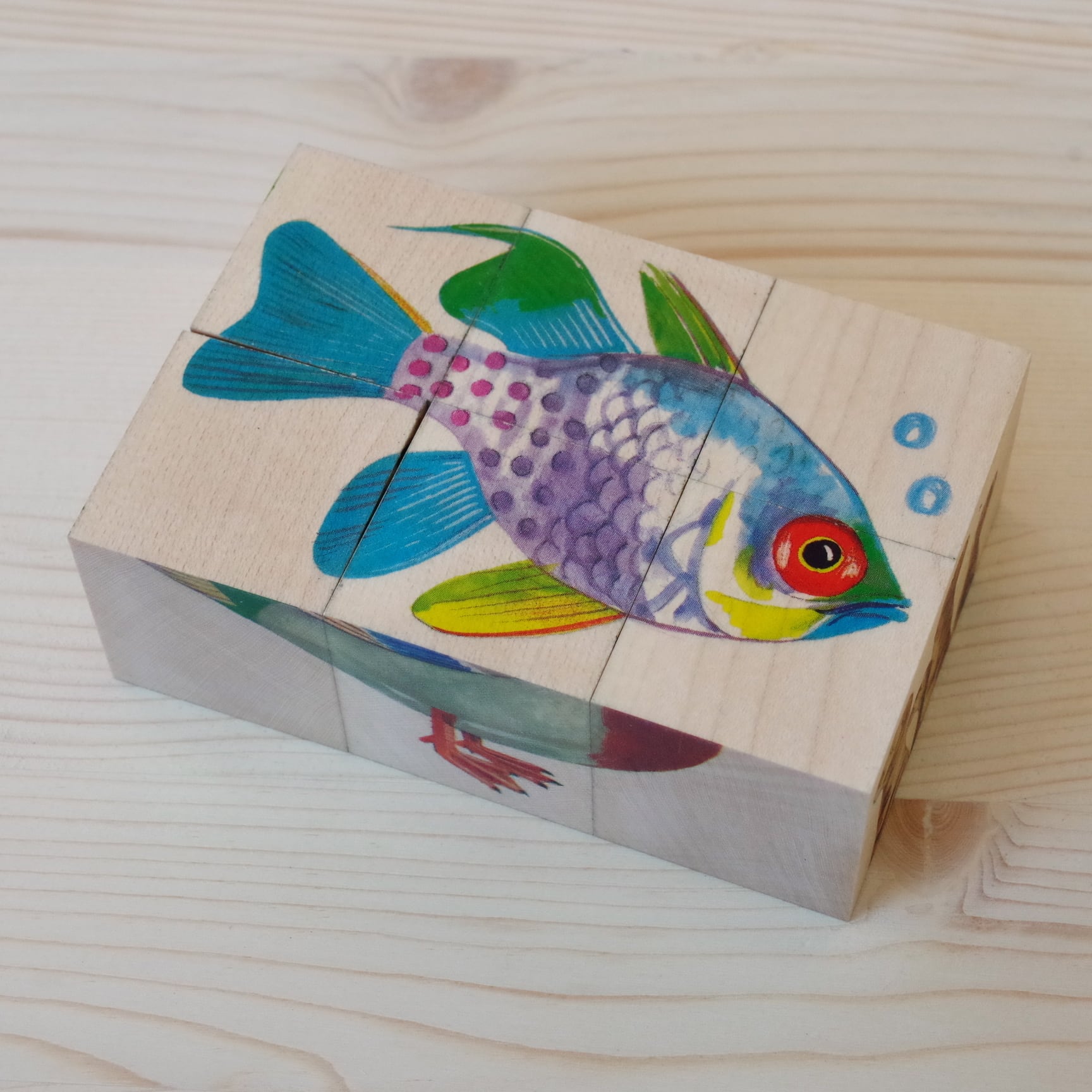 アトリエフィッシャー 六面体パズル 6ピース リアル | 木のおもちゃ