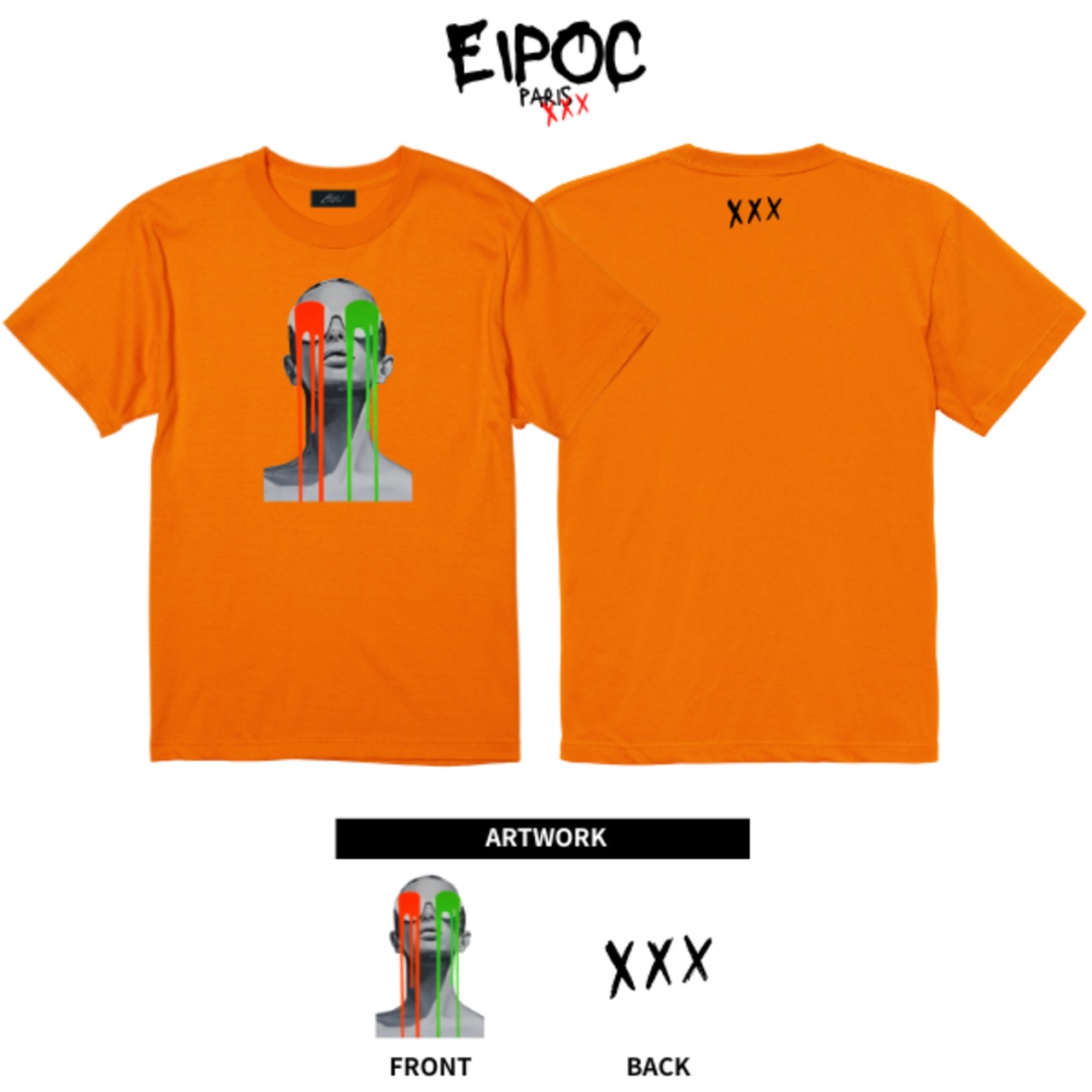 EIPOC PARIS 「Woman Tears #C" S/S T-Shirts Black/White/Orange」 - 8