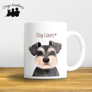【 シュナウザー 水彩画風 毛色4色 】 マグカップ お家用 プレゼント 犬 うちの子 犬グッズ プレゼント