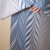 「時雨の浜辺」大矢羽柄〜洗えるきもの（シルジェリー格子柄）〜