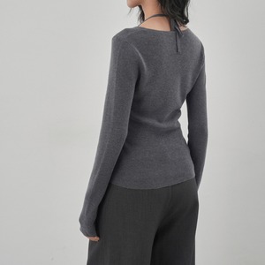 halter neck knit top J00148