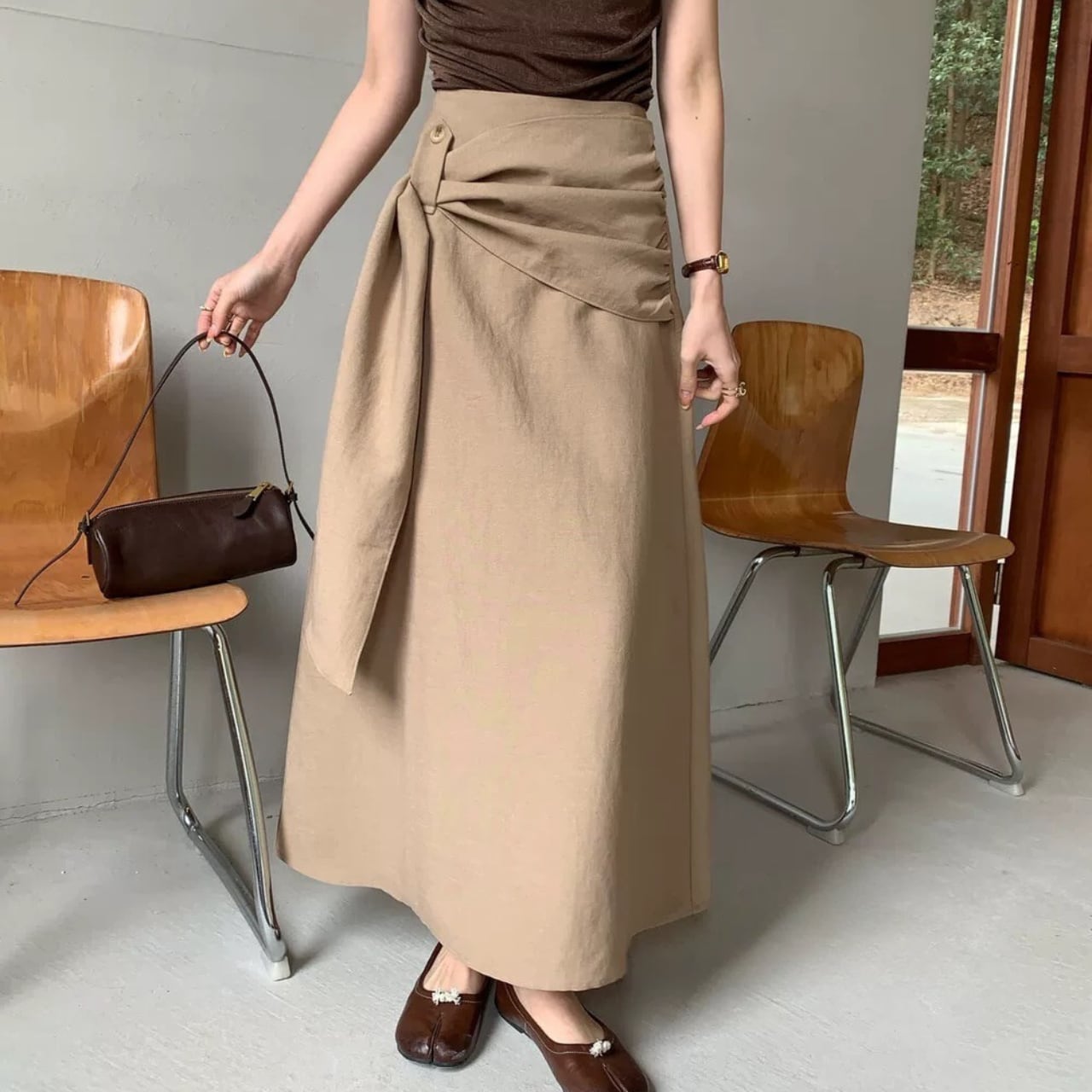 エレガントラップロングスカート W00603