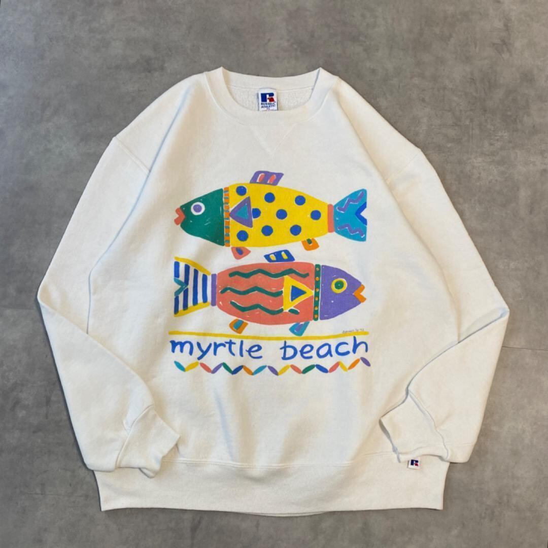 ラッセルアスレチック スウェット 古着 90s USA製 XL 白 12585