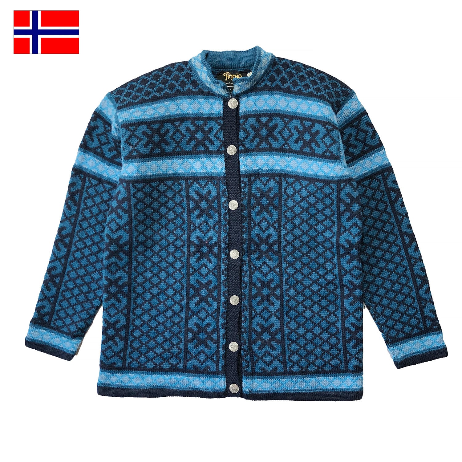 70s 80s ノルウェー製 スクエアネック ノルディックニット C26 70s 80s