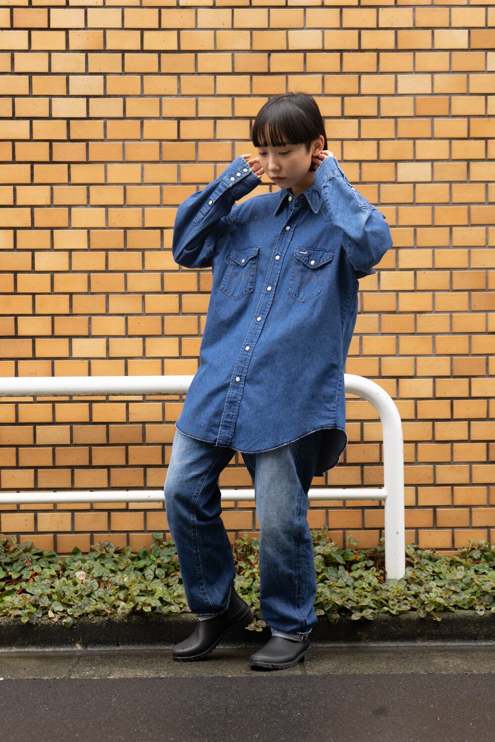 MADE IN USA】Wrangler Denim Western Shirts メンズ L 16 1/2 -33 MADE IN USA】Wrangler Denim Western Shirts メンズ L 16 1/2 -33