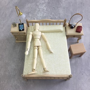 020-30150　ミニチュア家具　＊1/12サイズ＊　cabinet&shelf　ベッドサイドテーブル