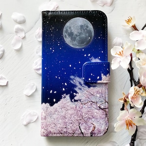 夜桜 手帳型 iPhoneケース スマホケース 全機種対応