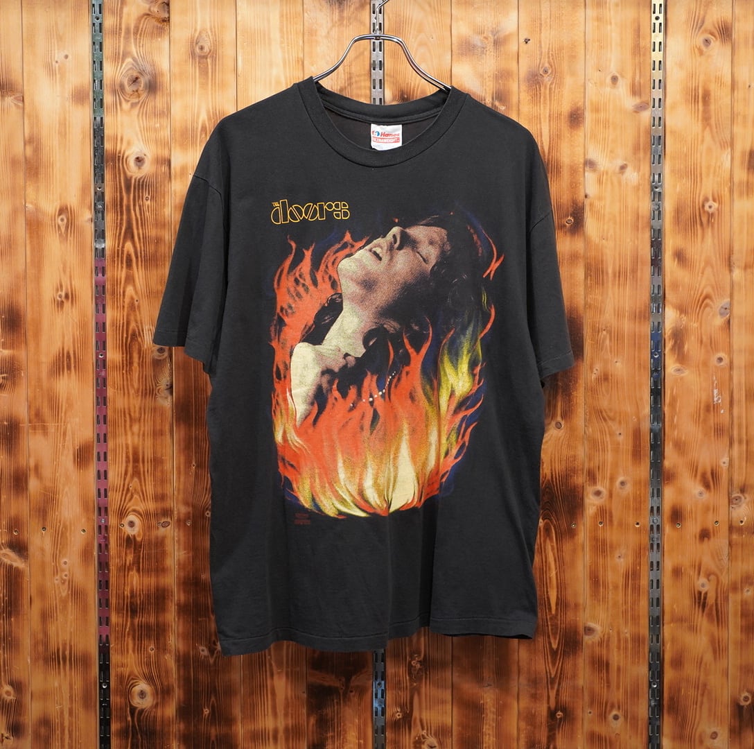 1991 the doors usa製 hanes try to set the night on fire Tシャツ L バンドTシャツ 袖裾シングル