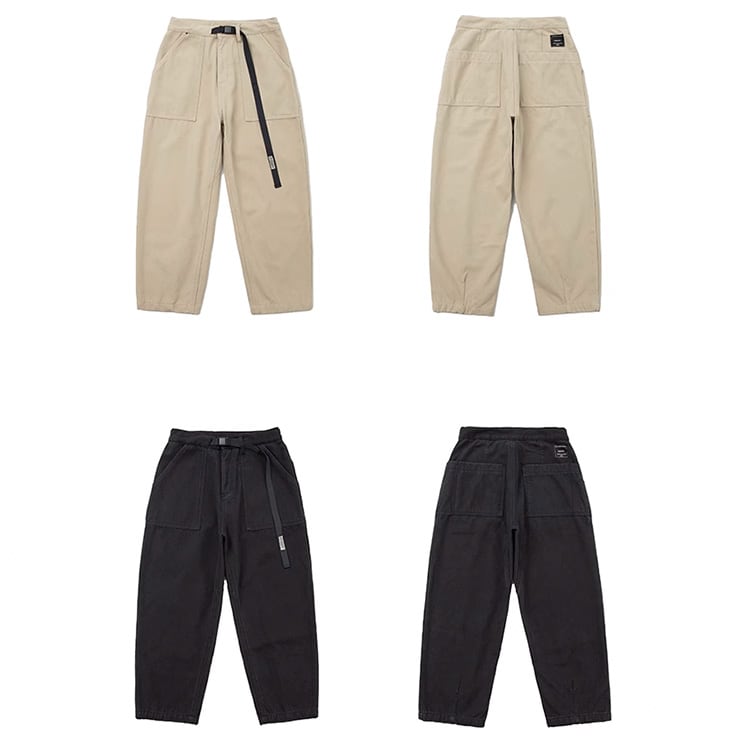 ★DESIGN POCKET STRAIGHT CASUAL WIDE PANTS　　　A0509