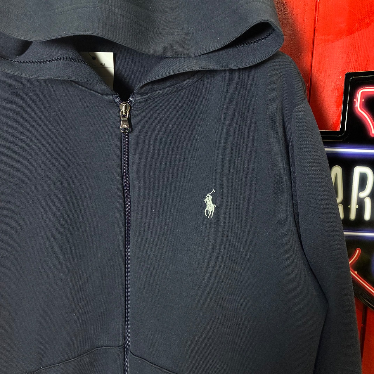 POLO RALPH LAUREN ジップパーカー ネイビー 白ポニー S ラルフローレン