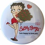 Betty Boop ベティーちゃん 缶バッジ Lサイズ 花束