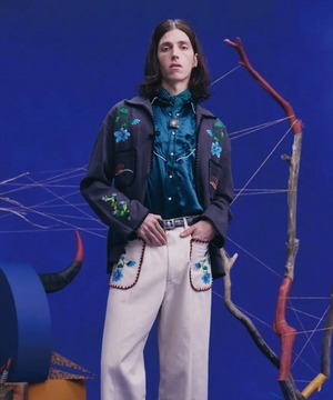 Sasquatchfabrix. / 25SS-JKL-004 MEXICAN ENBROIDERY JACKET (CHACOAL)