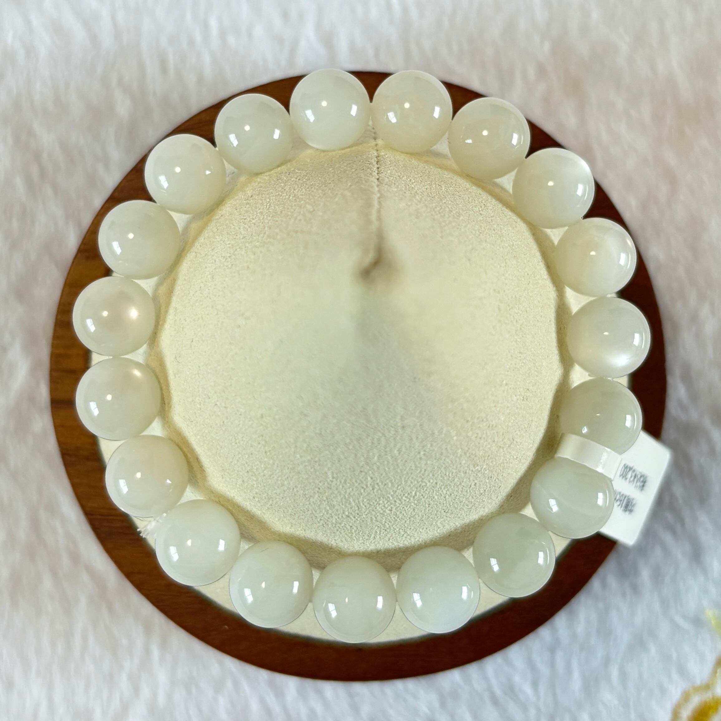 ホワイトムーンストーン タンザニア産 丸珠9.5㎜、内周16㎝