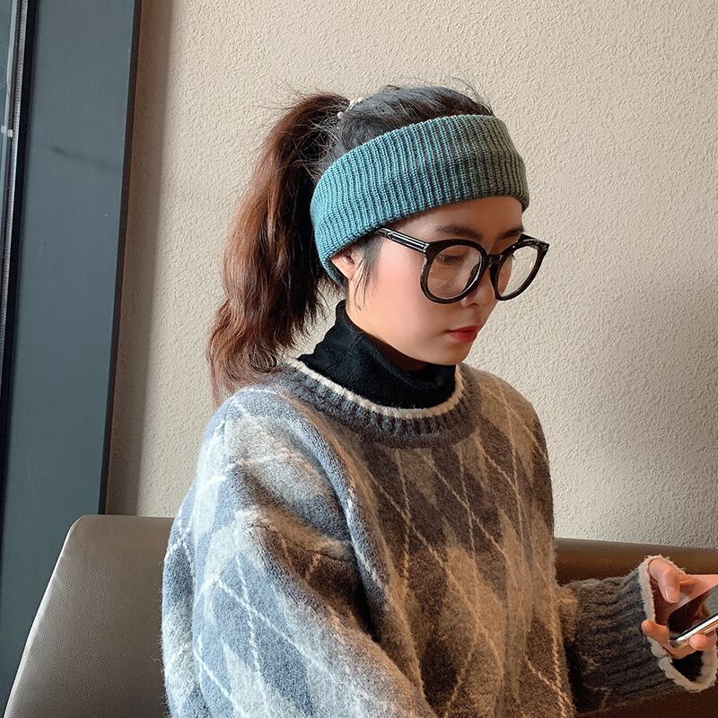 ヘアバンド レッドオータムウィンターニットウールカラー 秋物 冬物 ヘアアクセサリー ピュア ブラック・アイド・ピーズ92399820450