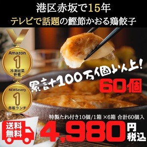 【贈り物など】お味が選べる たっぷり満足 赤坂餃子(60個)送料無料！贈答品、お礼の贈り物に最適