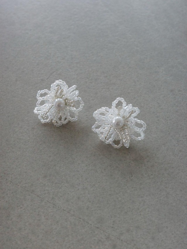 Crystal Flower Pearl Earrings