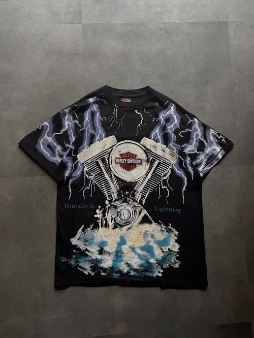 HARLEY-DAVIDSON Thunder & Lightning ハーレーダビッドソン Tシャツ XL 黒