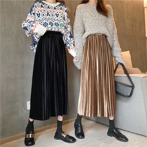 【韓国通販 dgo】retro high-waist pleated skirt 4colors（A0895）