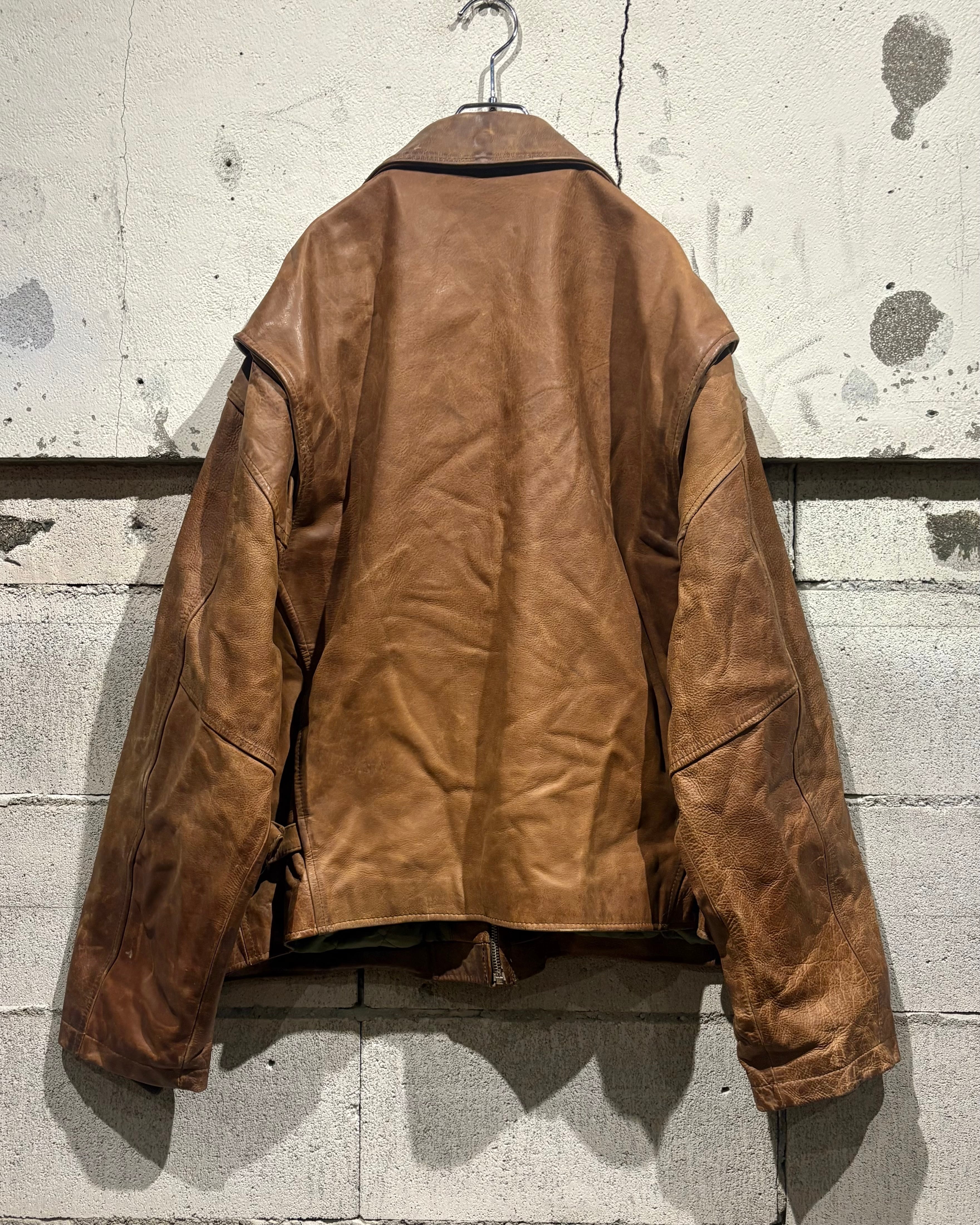 Caka otto】 “AVIREX” Flight Type Loose Leather Jacket | Caka(カカ
