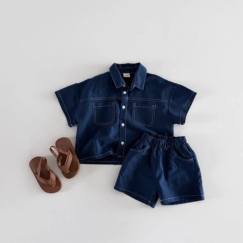 BABY&KID】夏新作ポケット付きデニムセットアップ | 韓国子供服通販
