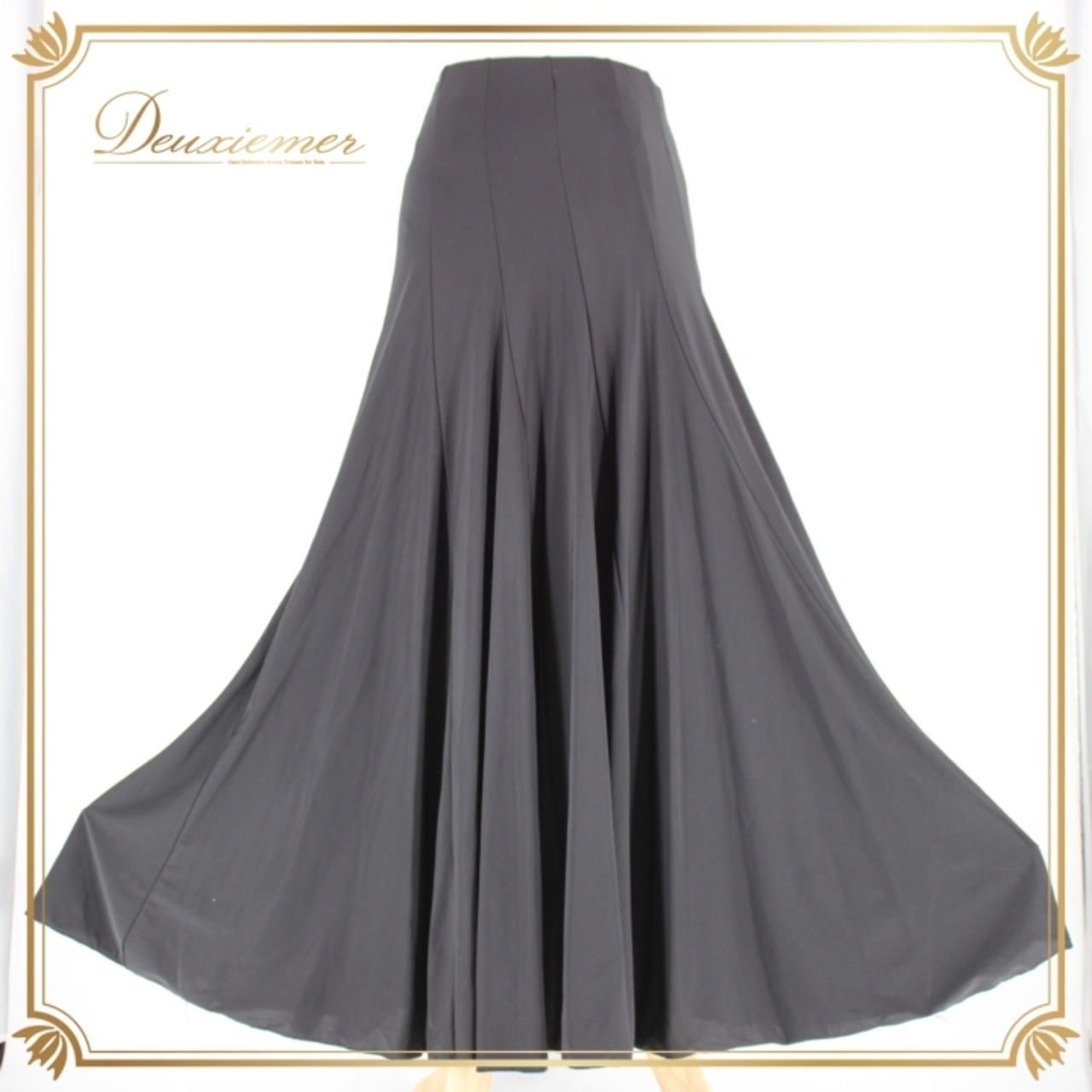 社交ダンス 衣装 スタンダード スカート レッスンウェア 練習着 Create-Sun クリエイトサン 黒 ブラック系 無地 シンプル フォーマル 上品 デザイン クラシック エレガント 88cm ウエストゴム 伸縮性 練習用 ダンスウェア 大人用 女性用 フレアスカート フォーマルウェア 楽な着心地 収納便利 軽量 柔らかい 厚手 高品質 使いやすい