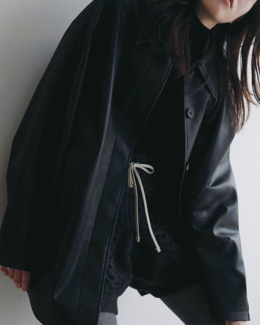 ànuke アンヌーク Half Sleeve Jacket black anuke(アンヌーク) Ecoleather Over Jacket | サウスオレンジ｜メンズ