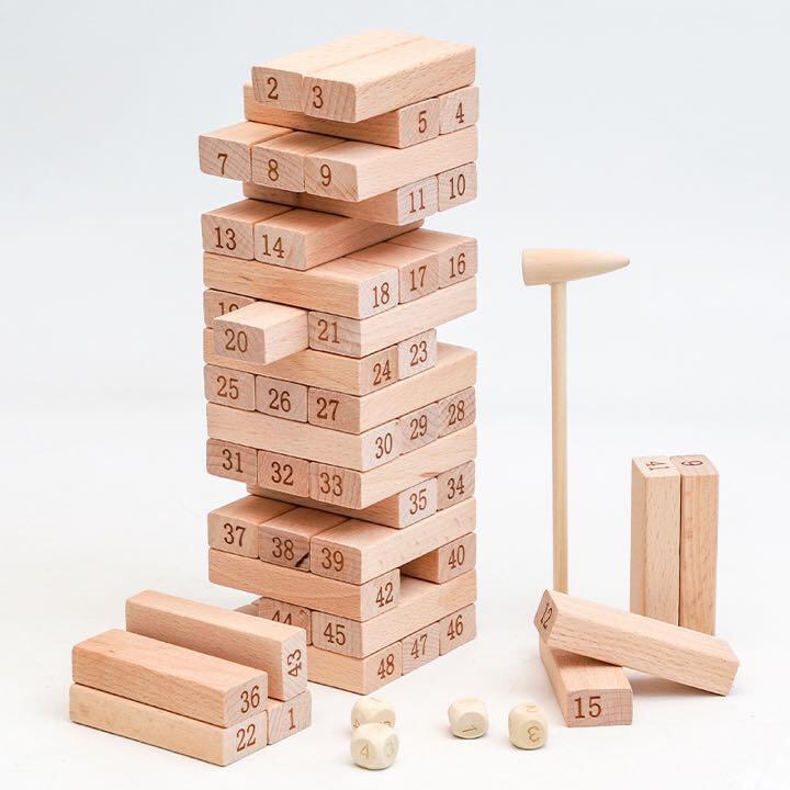 バランスゲーム 木製 積み木 ドミノ ブロック 立体パズル ジェンガ