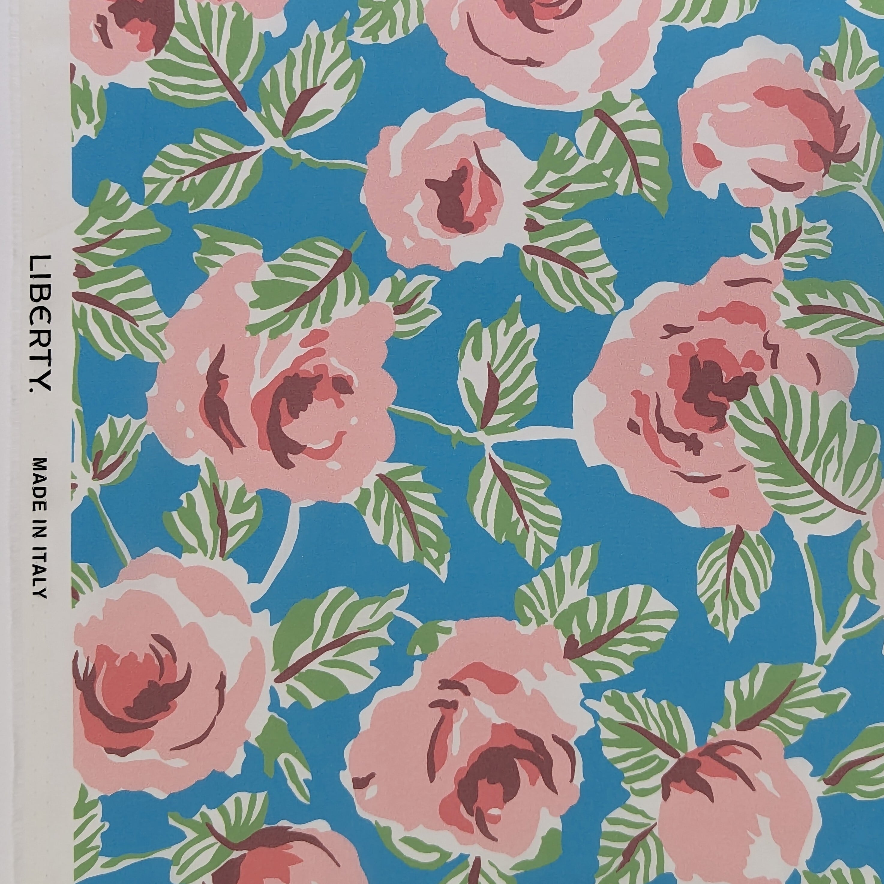 ◆輸入 リバティ LIBERTY タナローン Ella Rose W エラローズ ターコイズブルー 約130×50cm