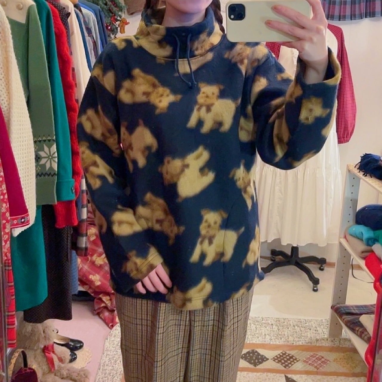 dog high neck fleece pullover