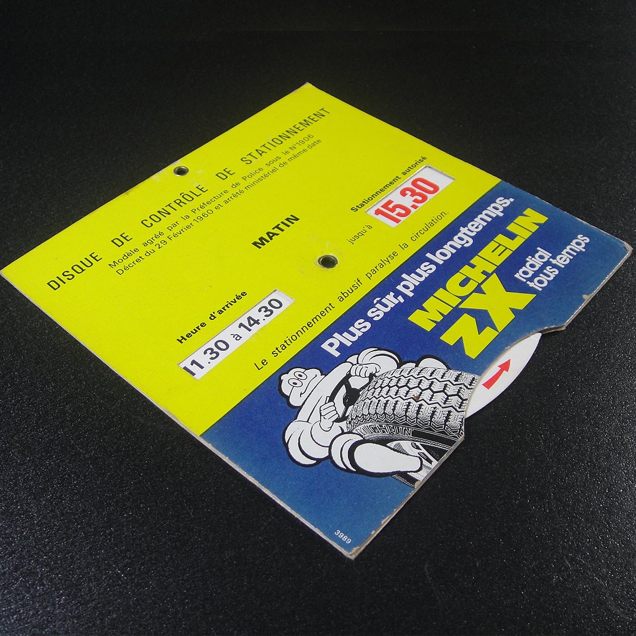 70'sフランス ミシュランタイヤ広告パーキングコントロールディスク
