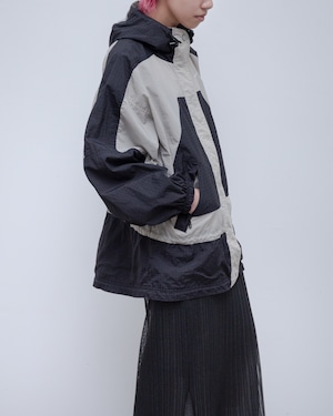 1990s NIKE - geometric drawstring hooded jacket