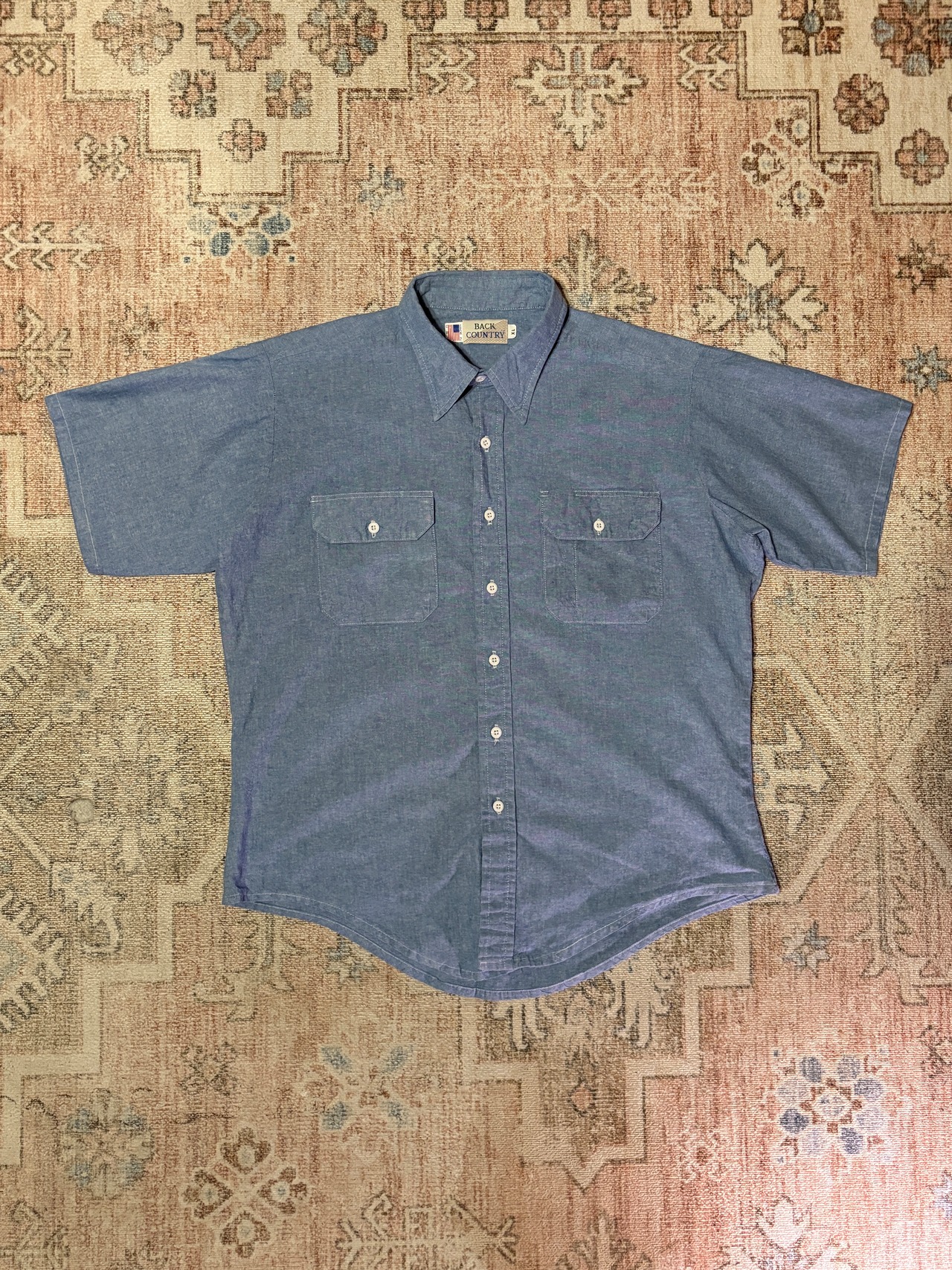 90s / USA製 / blue chambray shirts