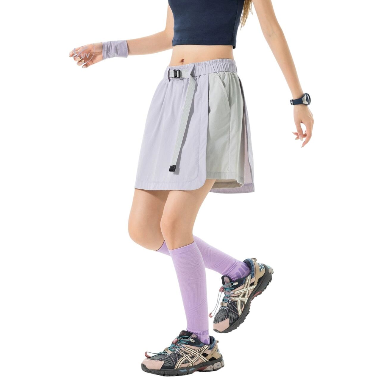 ベルト付きラップショートパンツ C01342