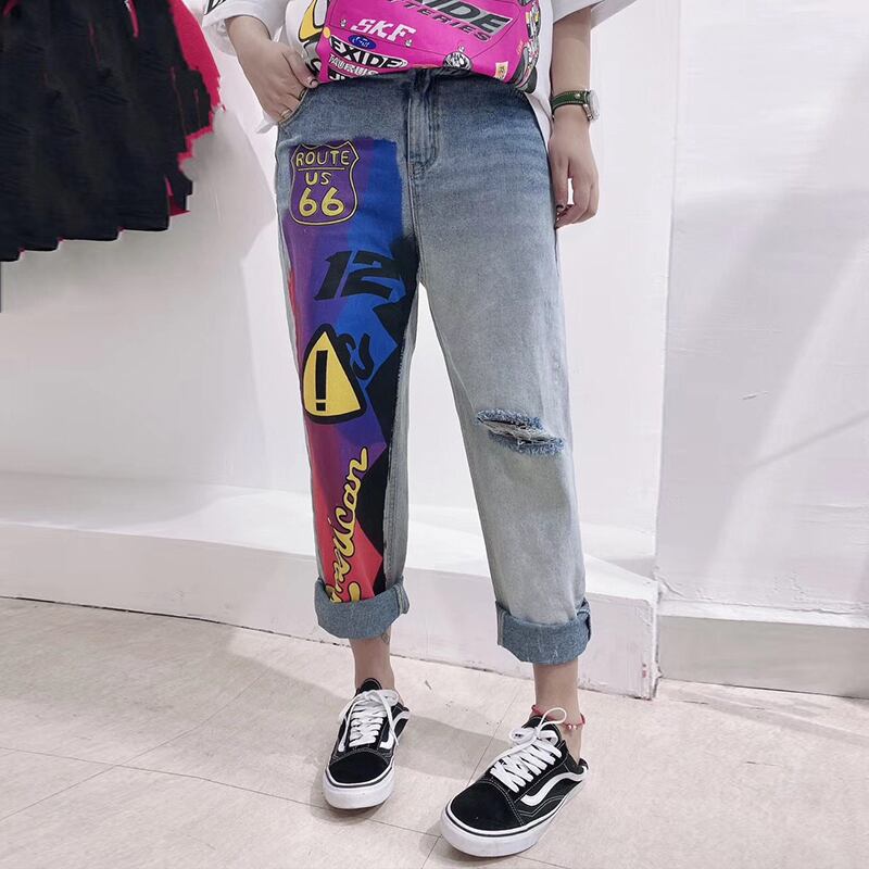 パンツ スプリングスリムスタイルジーンズ 大きめサイズ 春物 ミックスインファッション64084905369