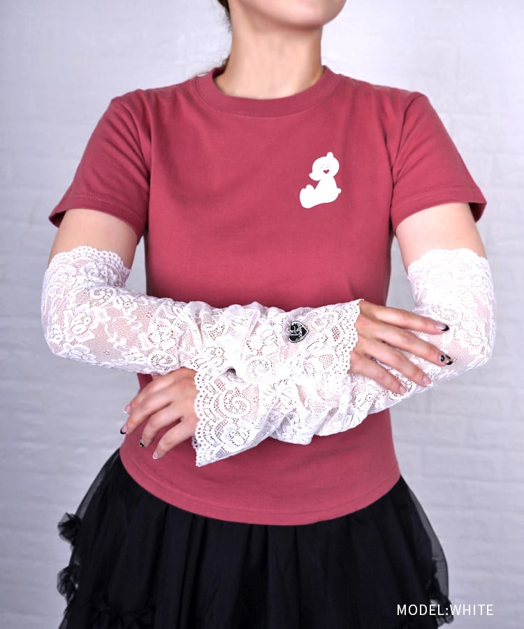 直営限定ITEM】COOLAレースアームカバー (WHITE) CQ-48516H | COOLA